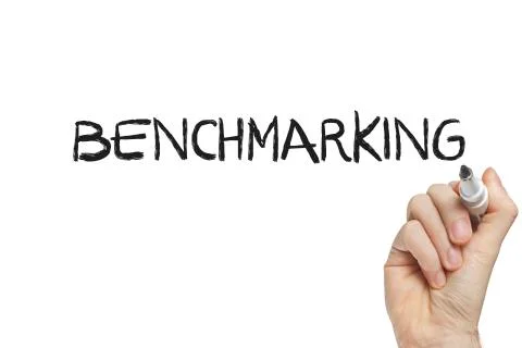 Hand writing benchmarking Stock Illustration