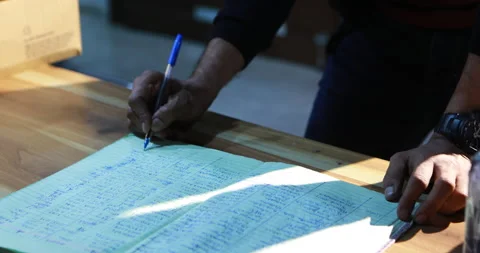 Hand Writing On Book Stock Footage 222796570