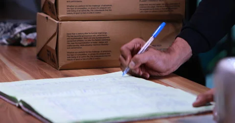 Hand Writing On Book Stock Footage 222796759