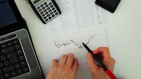 Hand writing at business document Stock Footage 60743779
