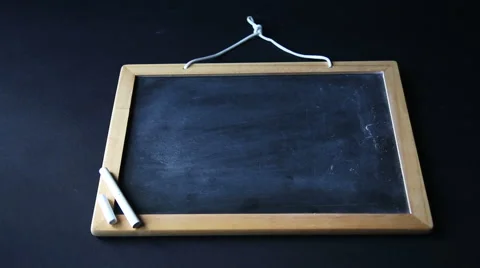 Hand writing on chalkboard " it'st time to breaksfast" Stock-Footage 56372670