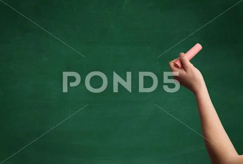 Hand writing on clean blackboard Stock Photos
