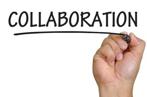 Hand writing collaboration Foto stock