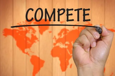 Hand writing compete Foto stock