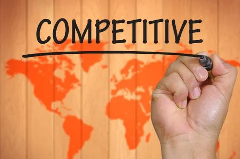 Hand writing competitive Foto stock