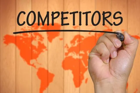 Hand writing competitors Stock Photos
