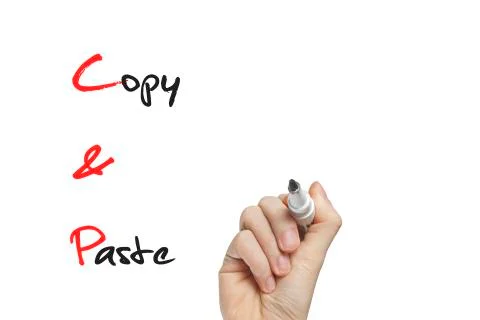 Hand writing copy paste Stock Illustration