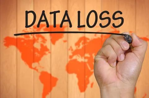 Hand writing data loss Foto stock