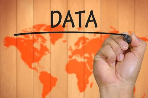 Hand writing data Stock Photos