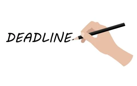 Hand writing deadline Stock Illustration