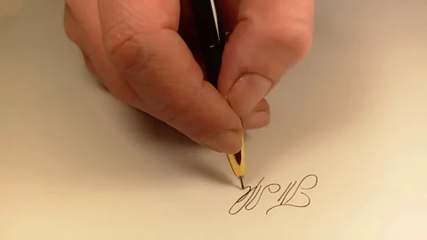 A hand Writing a Decorated Word Video stock 75609900