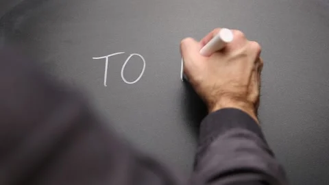 Hand writing "to do" on chalkboard and highlighting Stock Footage 146393439