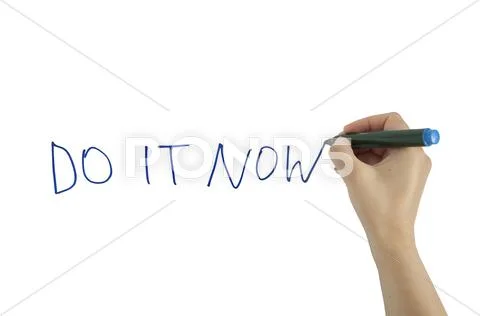 Hand writing do it now Stock Photos