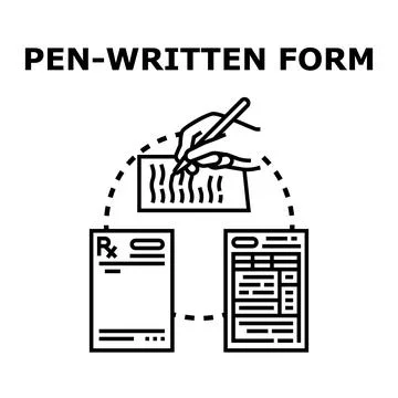 Hand writing document filling out business form Stock Illustration