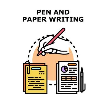 Hand writing document planning on paper 库存插图