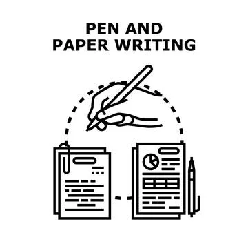 Hand writing document planning on paper Stockillustratie