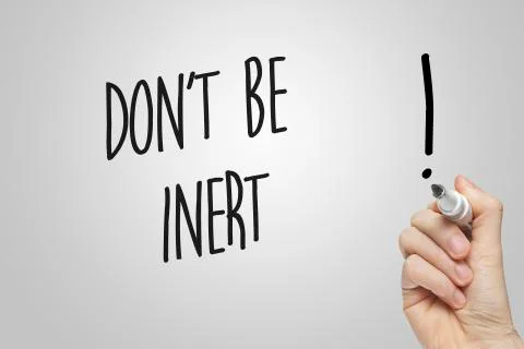 Hand writing don't be inert Stock Illustration