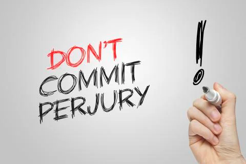 Hand writing don't commit perjury 스톡 일러스트