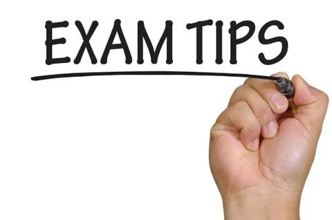 Hand writing exam tips Stock Photos