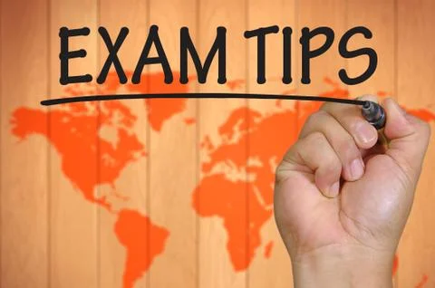 Hand writing exam tips Stock Photos