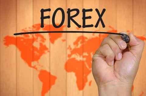 Hand writing forex Foto stock