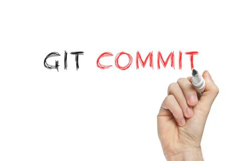 Hand writing git commit Illustrazione stock