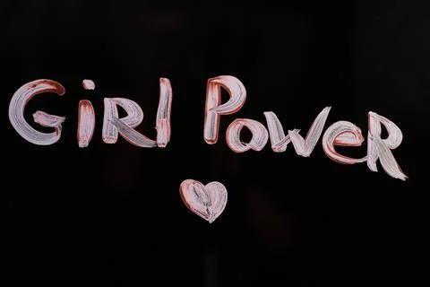 Hand writing on glass 'Master class' using brush and paint Stock-Fotos