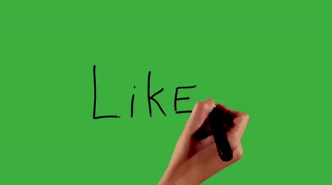 LIKE Hand writing on green screen Stock Footage 33783669