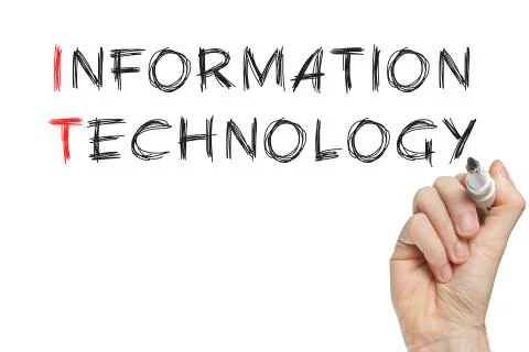Hand writing information technology Stock Illustration