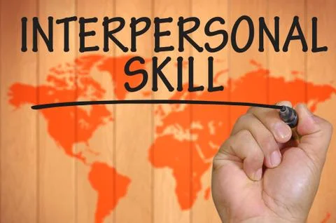 Hand writing interpersonal skill Foto stock