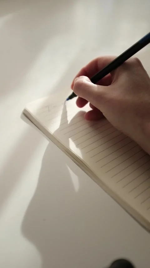 Hand writing journaling. Beautiful light slow motion video. Gratitude journal. Stock Footage 320052225