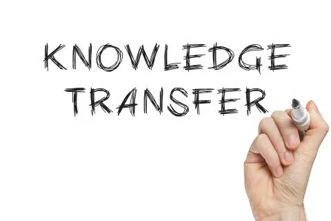Hand writing knowledge transfer Stock Illustration