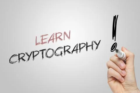 Hand writing learn cryptography Illustrazione stock