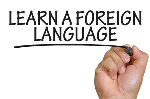 Hand writing learn a foreign language Stock Photos