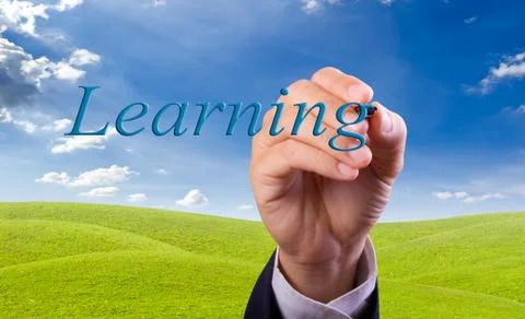 Hand writing learning word Stock Photos