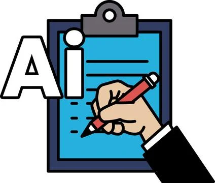A hand is writing the letter A on a clipboard Stock Illustration