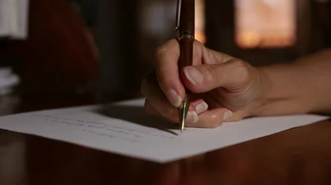 Hand writing a letter Stock Footage 51711969
