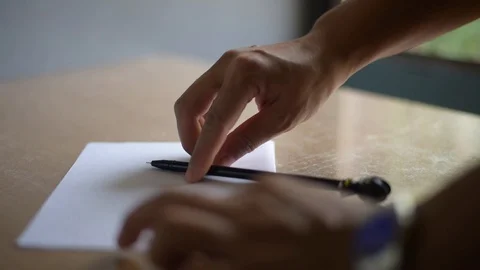 Hand writing the letter. Stock Footage 128488356