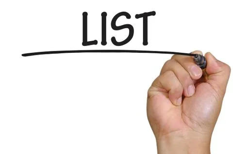 Hand writing list Stock Photos