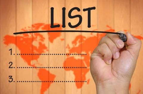 Hand writing list Stock Photos