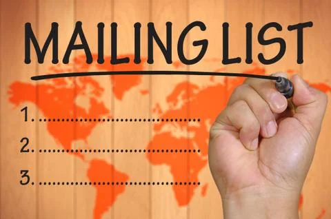 Hand writing mailing list Stock Photos