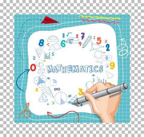 Hand writing math formula on paper note with grid background Stock Illustration