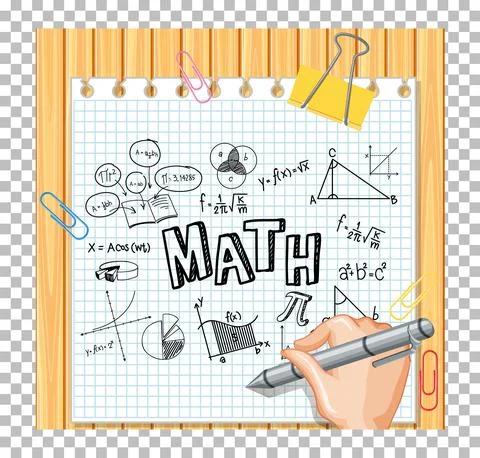 Hand writing math formula on wood board 스톡 일러스트