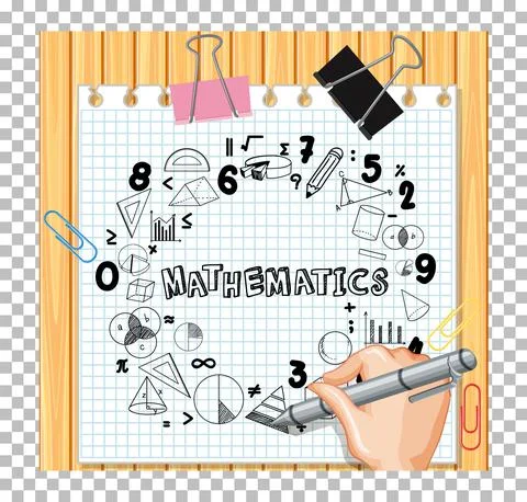 Hand writing math formula on wood board Stock Illustration
