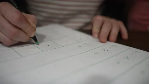 Hand Writing on Math Sheet Stock Footage 147716258