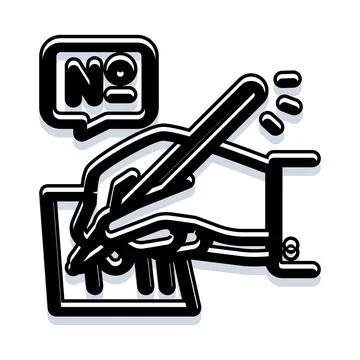 Hand writing message with no sign bubble Stock Illustration