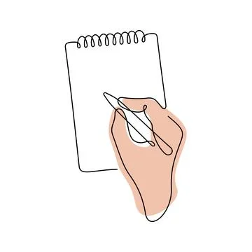 Hand writing note one line vector illustration Stock Illustration