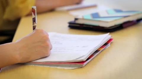 Hand Writing In Notebook Stock-Footage 60735752