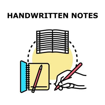 Hand writing notes for education documenting tasks Stock Illustration