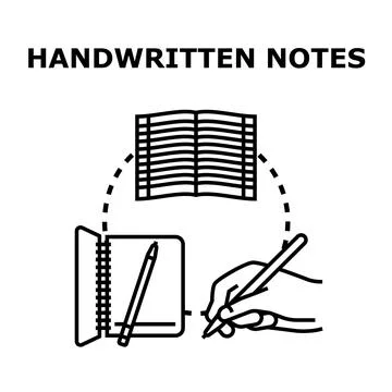Hand writing notes for education documenting tasks Stock Illustration